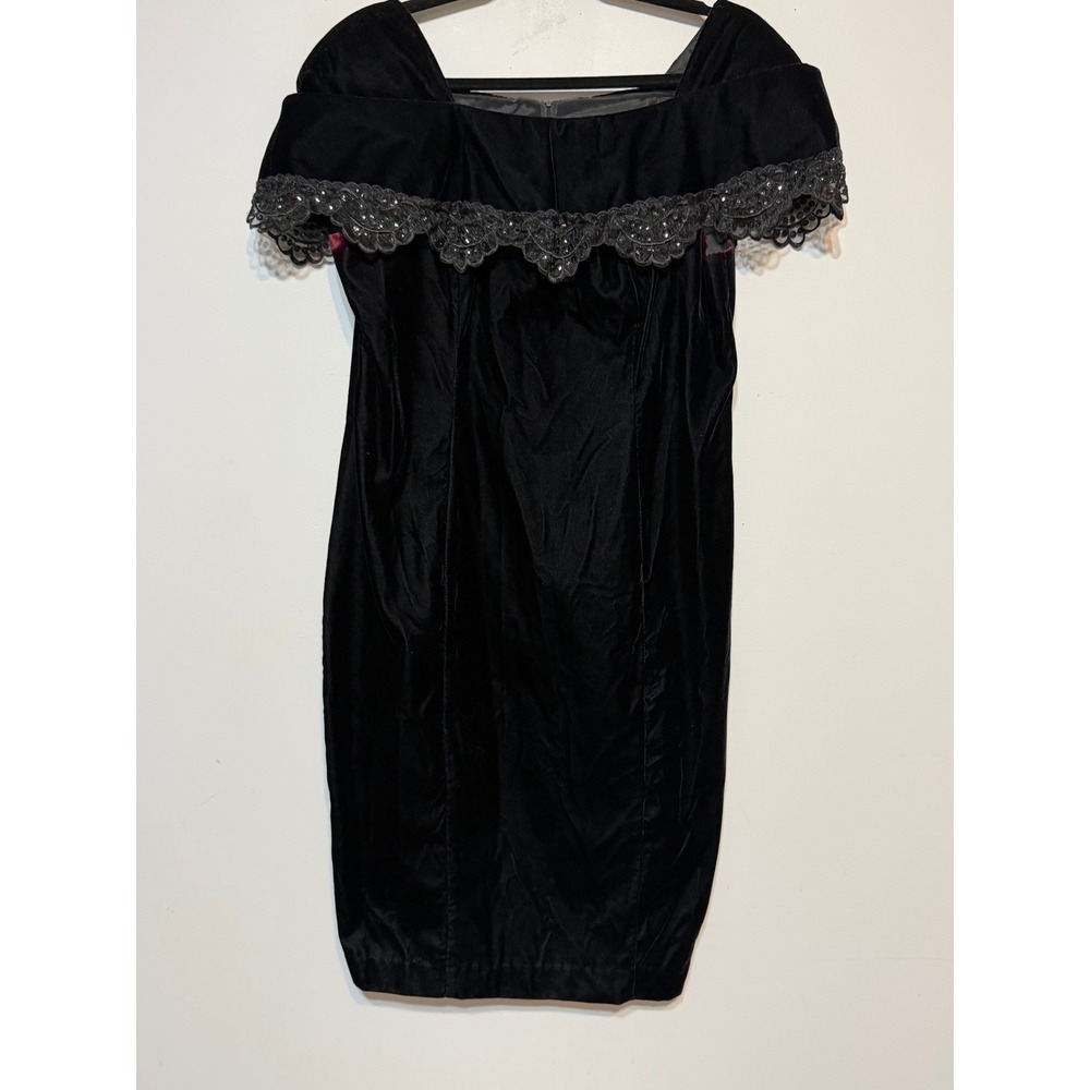 Jessica Howard Goth Coquette Velvet Dress Women 12 Whimsigoth Victorian Vampy - Picture 2 of 9